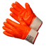 Knitted insulated gloves with orange MBS coating with Gward Flame Strong cuff