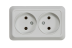 Розетка двойная BOLLETO белая накладная 7102 IN HOME