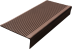 Anti-slip pad on the middle corner step (rubber tread) 750x330x100 mm, chocolate