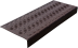 Противоскользящая накладка на ступень средняя облегченная угловая (Проступь резиновая) 750х305х71 мм, шоколад
