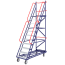 Welded mobile ladder LS 10 (670x1854x2930mm) 10 steps, wheels d160mm.