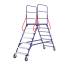 Movable collapsible ladder LR 6.2 (785x2330x2135mm) 6 steps, 2 flights, wheels d160mm.