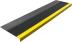 The pad on the step "Traffic light" for the visually impaired, anti-slip rubber (Tread) Elongated corrugated 1200x300x30 mm / Black with a yellow stripe
