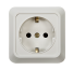 Розетка одинарная с заземлением BOLLETO белая накладная 7028 IN HOME