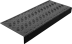 Противоскользящая накладка на ступень средняя облегченная угловая (Проступь резиновая) 750х305х71 мм, черная