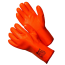 Трикотажные утепленные перчатки с оранжевым МБС покрытием цельнозалитые Gward Flame Plus