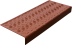 Anti-slip pad on the step medium lightweight corner (rubber tread) 750x305x71 mm, brick