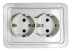 Розетка двойная с заземлением CLASSICO белая 2128 IN HOME