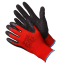 Red Nylon Gloves with Black Textured Latex Gward Red