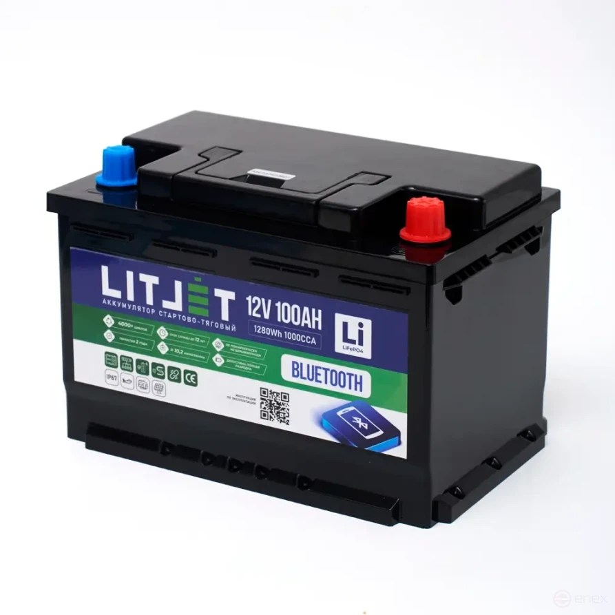 Lithium battery starter traction LITJET SMART LiFePO4 12V 100Ah 1280Wh