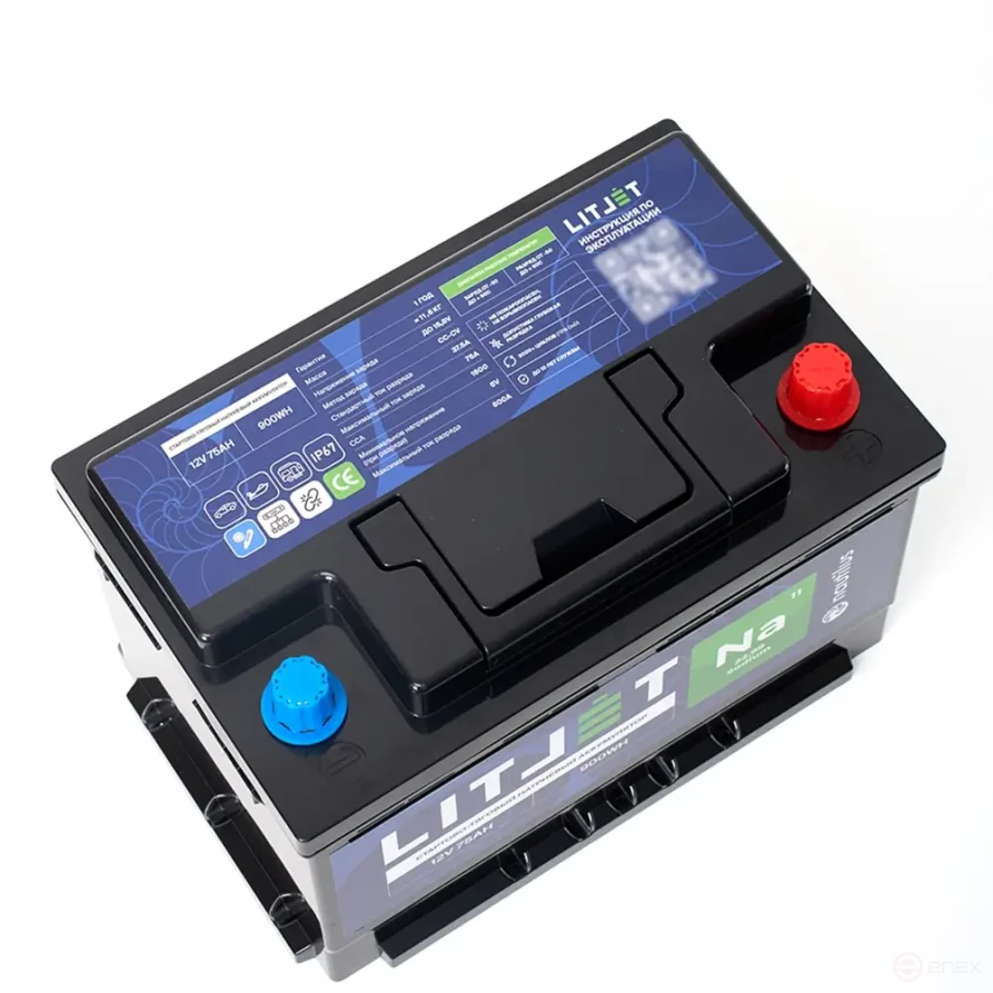 Натриевый стартово — тяговый аккумулятор LITJET Na+ 12V 75Ah 900Wh 1800CCA