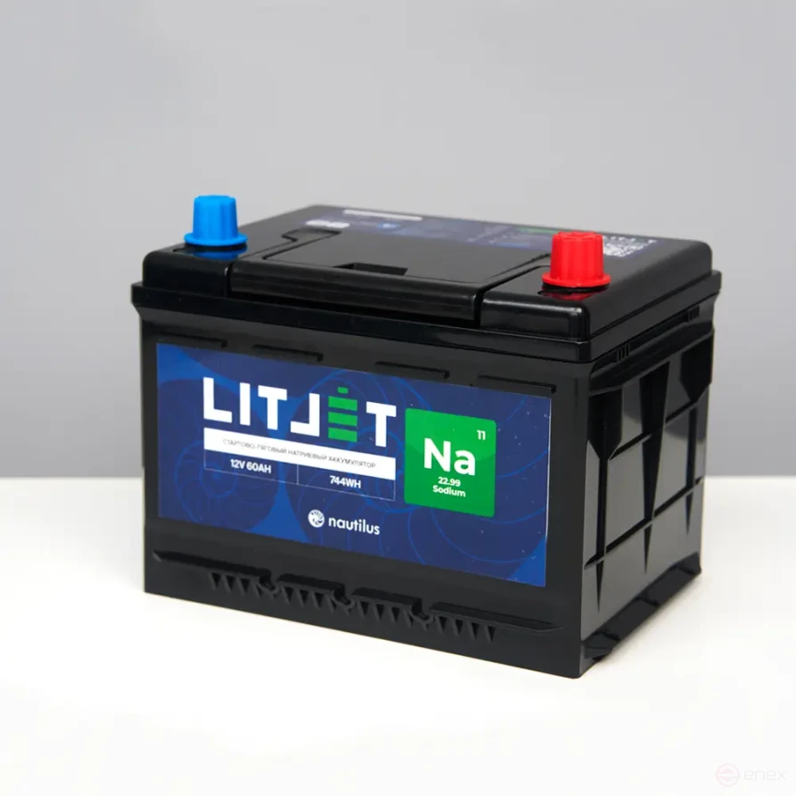Sodium battery starter traction LITJET Na+ 12V 60Ah 744Wh 1490CCA