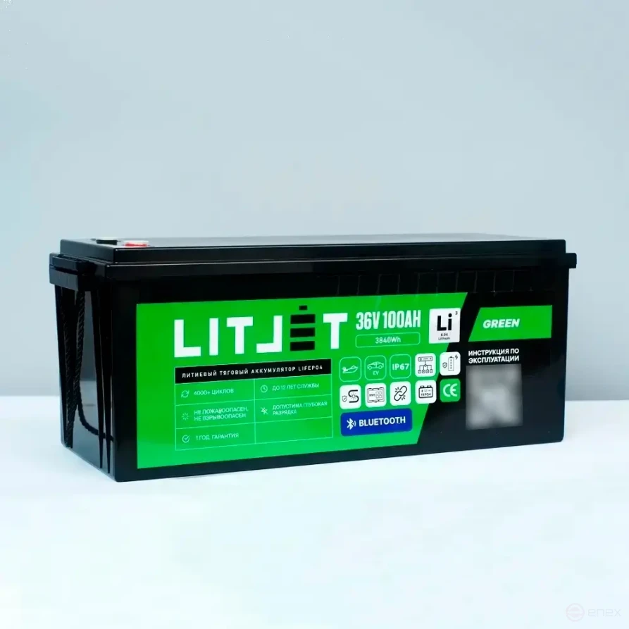 Lithium traction battery LITJET GREEN LiFePO4 36V 100Ah 3840Wh with Bluetooth
