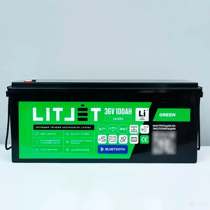 Lithium traction battery LITJET GREEN LiFePO4 36V 100Ah 3840Wh with Bluetooth