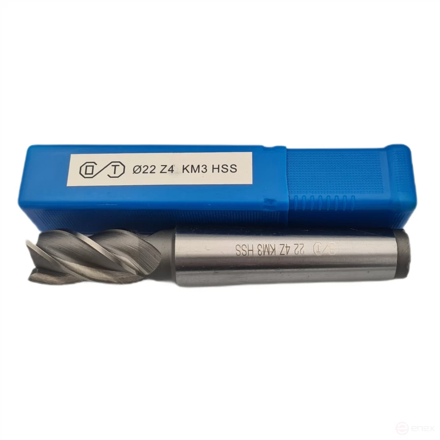 End milling cutter k/xv 22x38x140 z-4 KM3 HSS (FROM)