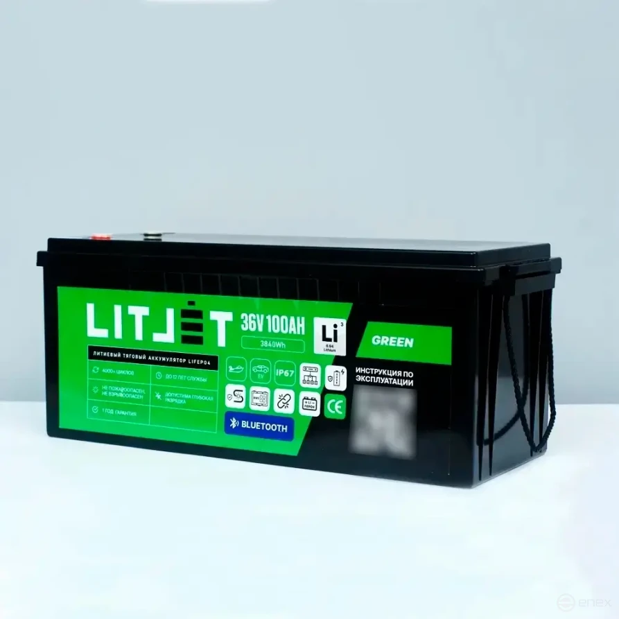 Lithium traction battery LITJET GREEN LiFePO4 36V 100Ah 3840Wh with Bluetooth