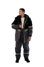 Куртка мужская утепленная "Северная широта" черный/серый