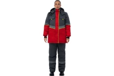 Костюм женский утеплённый Северная широта куртка + полукомбинезон цвет красный/серый