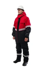 Костюм утеплённый "Северная широта" куртка + брюки цвет красный/чёрный