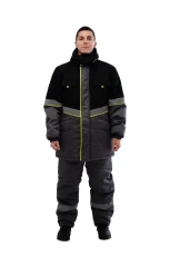 Костюм утеплённый "Северная широта" куртка + брюки цвет чёрный/серый