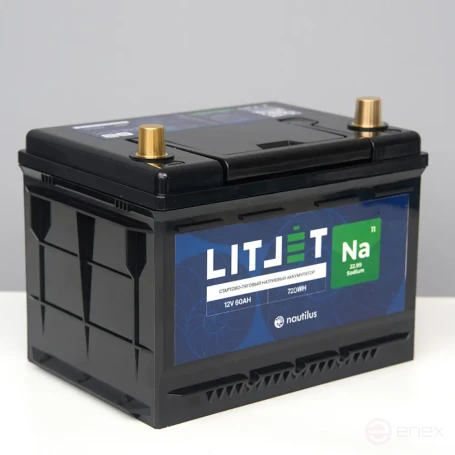 Натриевый стартово — тяговый аккумулятор LITJET Na+ 12V 60Ah 720Wh 1800CCA