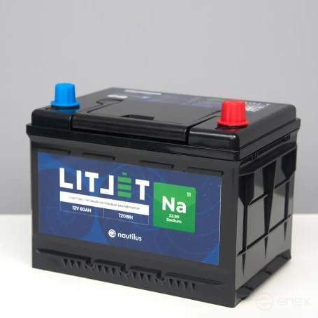 Натриевый стартово — тяговый аккумулятор LITJET Na+ 12V 60Ah 720Wh 1800CCA