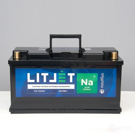 Натриевый стартово — тяговый аккумулятор LITJET Na+12V 100Ah 1200Wh 1500CCA IP67