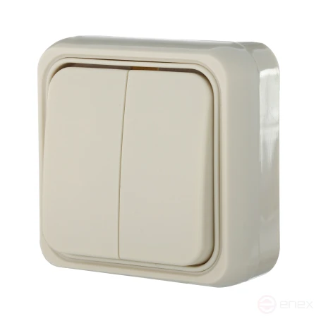 Two-key switch for open installation, circuit 5 (beige), Standard | Enex