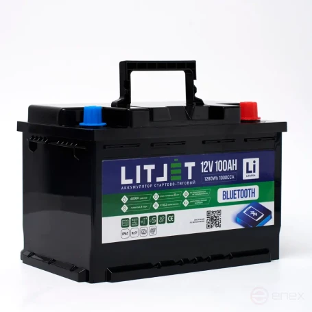 Lithium battery starter traction LITJET SMART LiFePO4 12V 100Ah 1280Wh