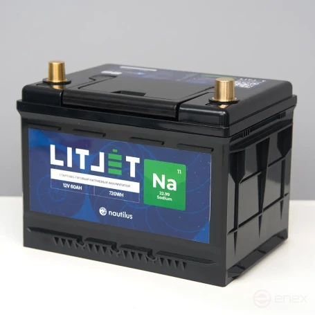 Натриевый стартово — тяговый аккумулятор LITJET Na+ 12V 60Ah 720Wh 1800CCA