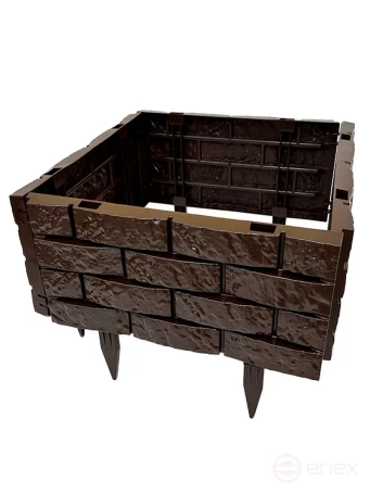 Decorative garden fence constructor Geoplastboard 180x20 cm, chocolate