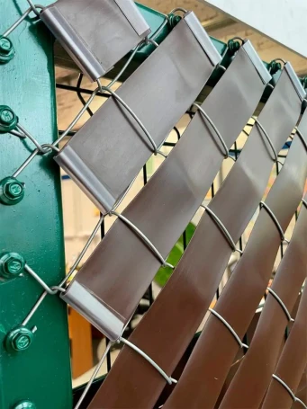 Ribbon for chain link fence, 3D and 2D fence 48 mm, length 50 meters + a set of fasteners (50 pcs) brown