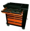 Metal box with lodgements, 67 items