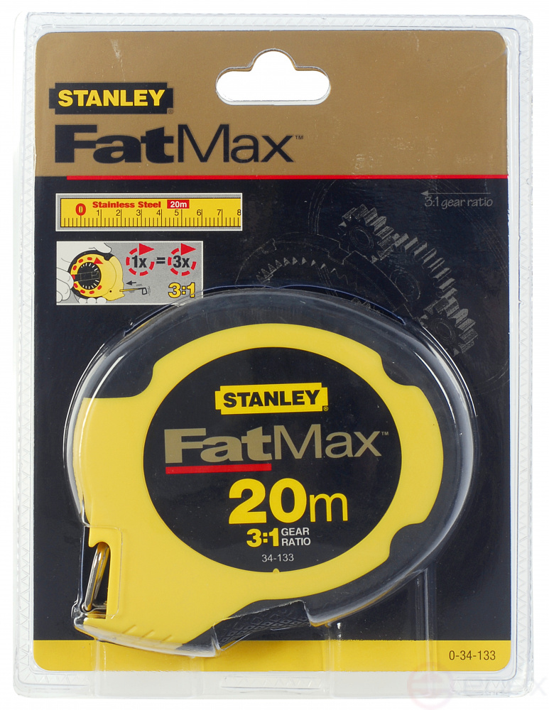 Stanley Closed Case Fibreglass Tape 20m (Width 12.7mm)