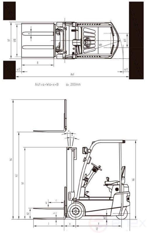 Electric forklift CPDS10-XD2 Li-Ion OXLIFT 3000 mm 1000 kg | Enex